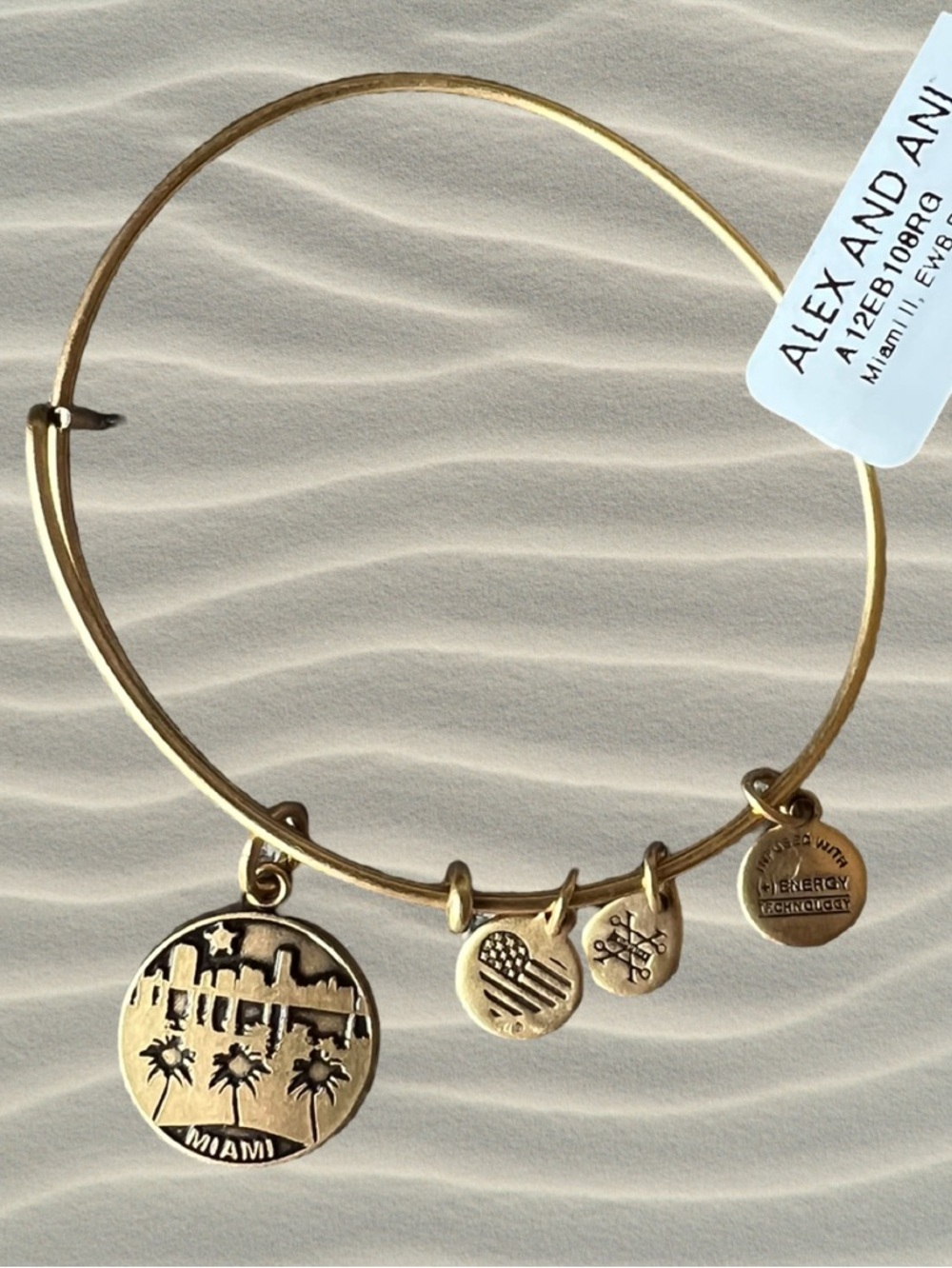 Alex and Ani Gold Miami Skyline Charm Bangle - Picture 2 of 6